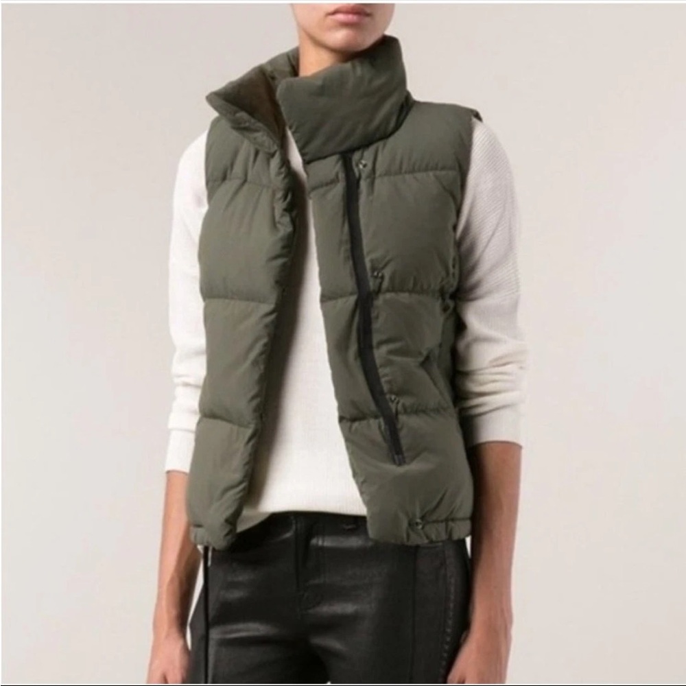 James Perse Y/osemite Olive Green Duck Down Puffer Insulated Vest Size 3 WNP2776